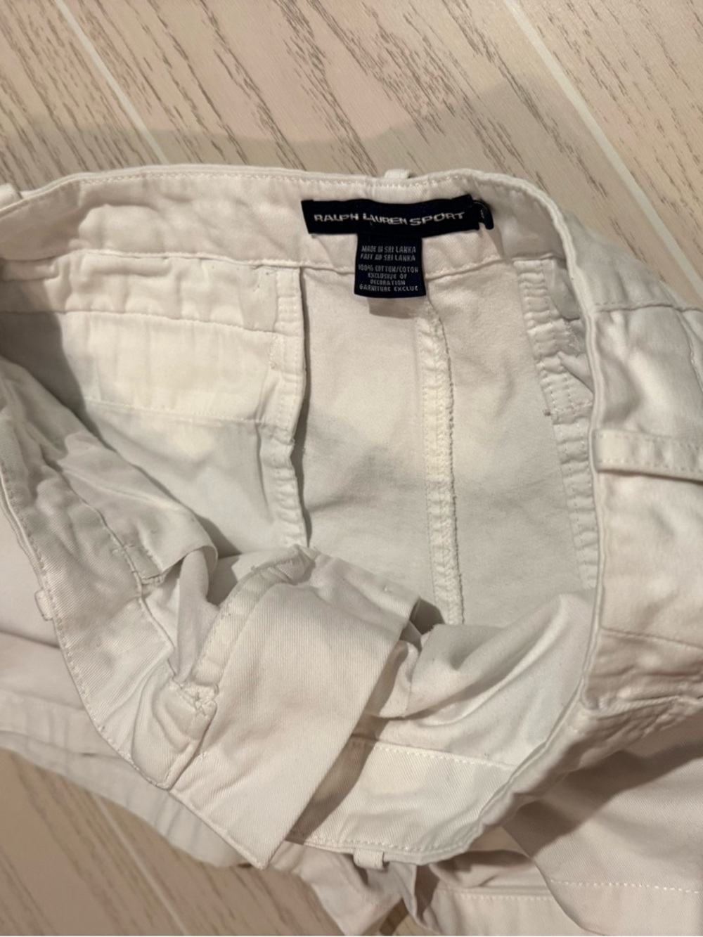 Ralph Lauren Sport White Chino Shorts Size 6 Preppy Cotton Summer Casual - Picture 7 of 9